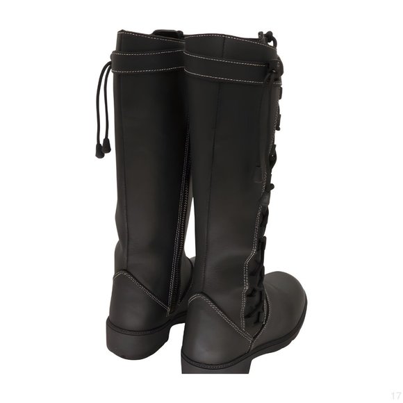 Milwaukee Leather Black MBL9370 Womens Leather 17-In Lace Side Boots, Size 7.5 - Picture 3 of 6